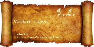 Valkai Lajos névjegykártya